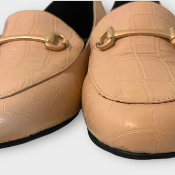 Vaila Reese Crocodile Texture Loafers Creamer Sz 10 Office Elegance - Picture 13 of 14